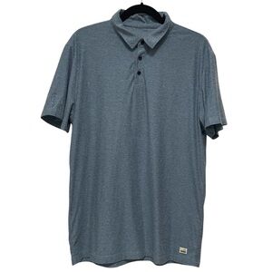 Vuori Men's Strato Tech Polo Mist Heather Blue Performance Size Large L SEE DESC